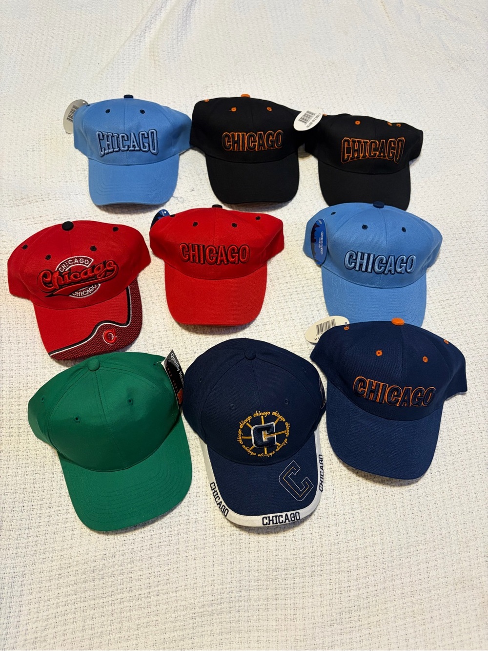Chicago Baseball Hat Cap Lot Set of 9 New